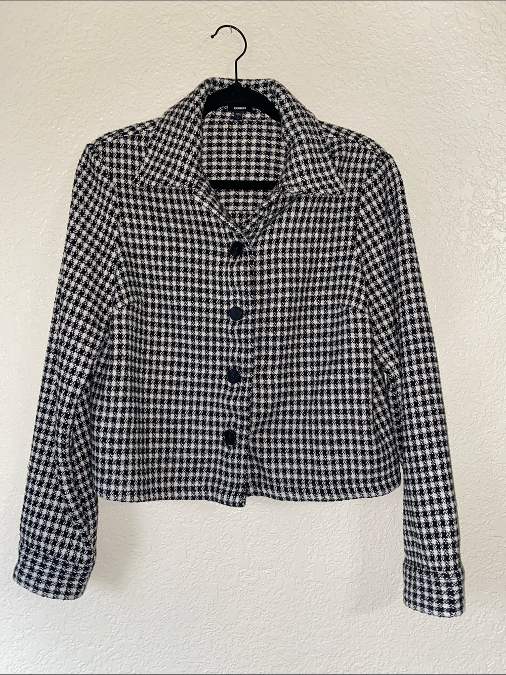 Express Houndstooth Cropped Jacket